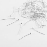 Пины с шариком Латунь 30х0.5мм, Серебро 20шт