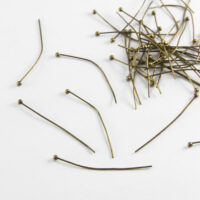 Пины с Шариком Латунь 30*0,5мм, Платина 20шт