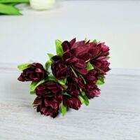 Букет тюльпанів 1*2*7см 10шт бордо