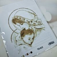 Барвиста Вишиванка ТО-013 Марія з дітям у золотому кольорі, схема для вишивання бісером