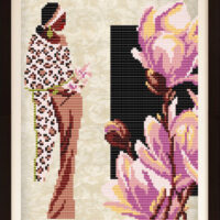 ArtSolo VKA 4031А Девушка с магнолией, схема под бисер