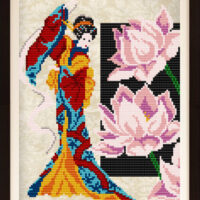 ArtSolo VKA 4030А Девушка с лотосом, схема под бисер