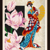ArtSolo VKA 4030В Девушка с лотосом, схема под бисер