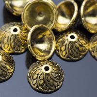 Шапочки для Бусин Конус 11*5мм Античное Золото