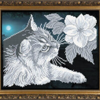 ArtSolo VKA 4054 Кот с магнолией, схема под бисер