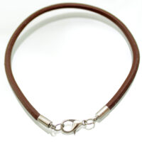 Основа для браслета Натур. кожа с застежкой 200*3мм коричневый