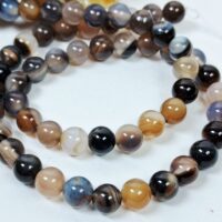 Намистини Агат 6мм темно-сiрий 27659