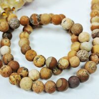 Яшма 6,7-6,9мм пейзажна матова 36-37см 36204