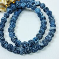 Намистини Морозний Агат Натуральний 6мм 33см Чорний 29940