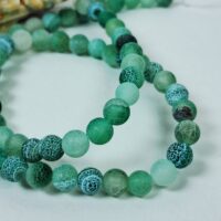 Намистини Морозний Агат Натуральний 6мм 59шт Зелений 15748