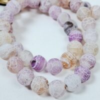 Намистини Морозний Агат Натуральний 8мм 34-35см Рожевий 32706