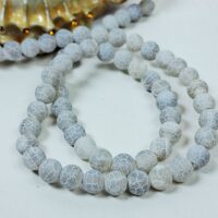 Намистини Морозний Агат Натуральний 6мм 59шт Сірий 15742