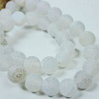 Намистини Морозний Агат Натуральний 10мм 35см Білий 25860