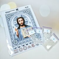 Virena А5Р-346 Iсус Христос в сріблі, набiр для вишивки бісером та намистинами
