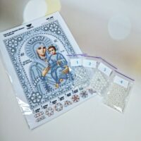 Virena А5Р-345 БМ Іверська в сріблі, набiр для вишивки бісером та намистинами