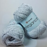 Ярнарт Елеганс (Yarnart Elegance) 50г/130м 101 білий зi срiблом