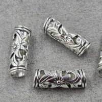 Намистини 8*22 мм 10 шт метал срiбло